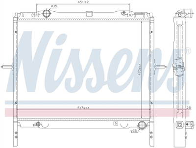 Радіатор KIA SORENTO I (BL) (02-) 2.5 CRDi Nissens (66779)