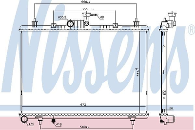 Радіатор RENAULT KOLEOS (08-) 2.0 dCi Nissens (637643)