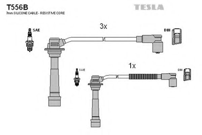 Комплект кабелiв запалювання Tesla (T556B)