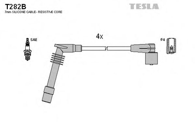 Кабель зажигания к-кт TESLA Opel Astra G 1.6 Z16SE,X16SZR Tesla (T282B)