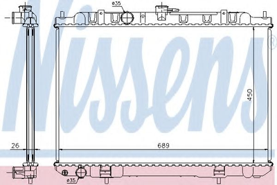 Радіатор NS X-TRAIL T30(01-)2.0 i 16V(+)[OE 21410-8H900] Nissens (68705A)