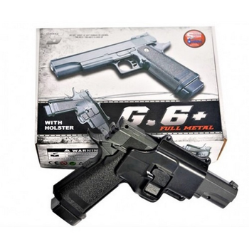 Іграшковий пістолет на кульках "Colt M1911" Galaxy G6+ метал чорний з кобурою