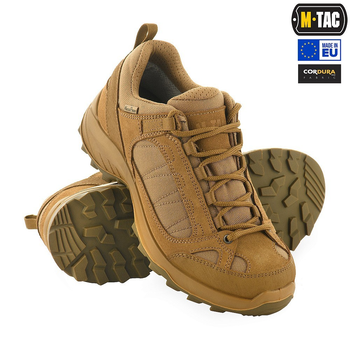 Чоловічі тактичні кросівки з мембраною M-Tac розмір 38 (25 см) Coyote (1JJ115/6TPLV) водовідштовхувальні