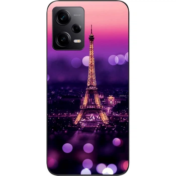 Силиконовый чехол SMTT для Xiaomi Redmi Note 12 Pro 5G с картинкой Париж ночью