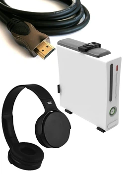 Набір - 3в1 - для ігрової приставки - безпровідні навушники, HDMI кабель (4K) 2м та білий кронштейн для ігрових приставок Sony PlayStation / Microsoft Xbox