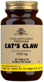 Трав'яна дієтична добавка Solgar Cat's Claw 1000 мг 90 таблеток (0033984005686)