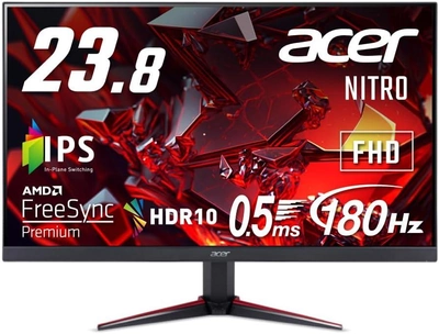 Монитор 23.8" Acer Nitro VG240YM3bmiipx (UM.QV0EE.304) FHD IPS / 180Hz / 1 ms / 8-Bit / sRGB 99% / FreeSync Premium / Adaptive-Sync / G-Sync Сompatible / Speakers 2w