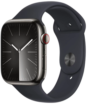 Smartwatch Apple Watch Series 9 GPS + Cellular 45mm Graphite Stainless Steel Case with Midnight Sport Band - S/M (MRMV3)