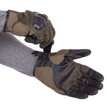 Тактичні рукавички для військових ЗСУ Military Rangers BC-9876 розмір XL оливковий