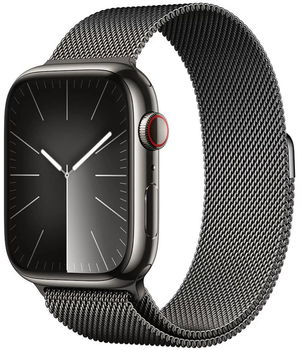 Смарт-годинник Apple Watch Series 9 GPS + Cellular 45mm Graphite Stainless Steel Case with Graphite Milanese Loop (MRMX3)
