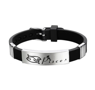Силіконовий браслет Primo Zodiac - Pisces (Риби) - Black Primo SIL-ZDK-PISCES-B чорний