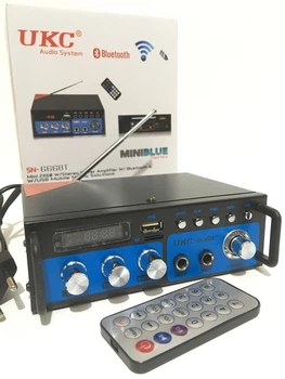 Підсилювач звуку UKC SH-666BT із Bluetooth, Караоке, FM, USB, 2*60 Вт світлодіодний дисплей
