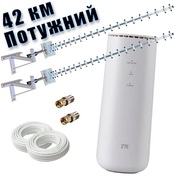 4G Интернет + Wi-Fi 6 (роутер ZTE MF289F + Мощная Антенна 42 км)