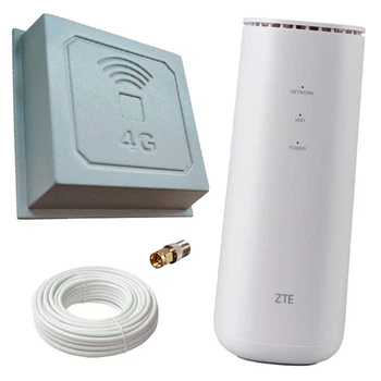 4G Интернет + Wi-Fi 6 (роутер ZTE MF289F + Антенна 17 км)