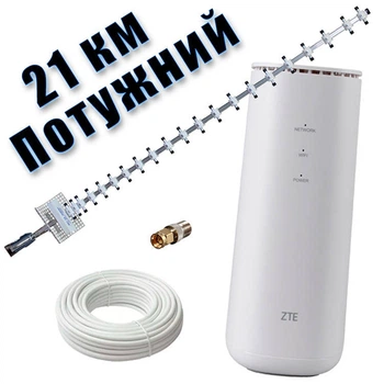 4G Интернет + Wi-Fi 6 (роутер ZTE MF289F + Антенна 21 км)