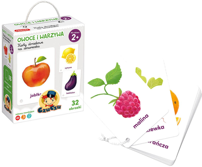 Kartki dla dzieci CzuCzu owoce i warzywa na nitce od 2 lat 32 szt. (9788366762169)