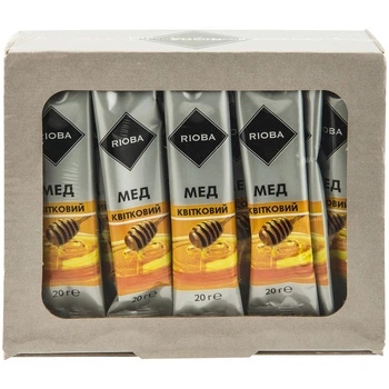 Мед Rioba натуральний квітковий 20г * 30шт 0,6 кг