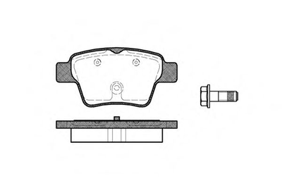 Гальмівні колодки зад. Peugeot 207/307/Citroen C4 06- (Bosch) Woking (P1038300)