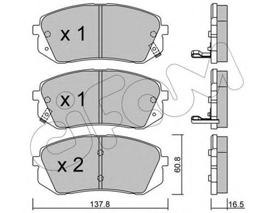 Тормозные колодки пер. Kia Carens 07-/Sportage 04- (mando) Cifam (8227830)