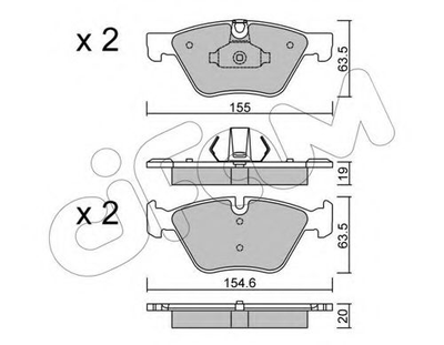 Гальмівні колодки F10/F11 (09-17) Cifam (8229170)