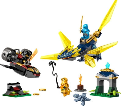 Zestaw klocków LEGO Ninjago Nya i Arin - bitwa na grzbiecie małego smoka 157 elementów (71798)