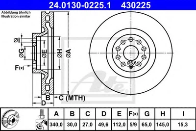 Гальмівний диск ATE (24.0130-0225.1)