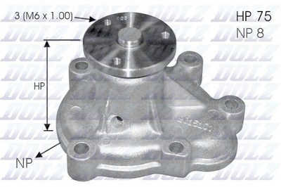 Водяной насос Combo/Astra G/H/Corsa 1.7Di/CDTi 00- Dolz (O144)