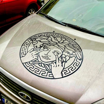 Виниловая Наклейка / Cтикер на автомобиль и мотоцикл " Versace Медуза Версаче " 50 см на стекло / кузов