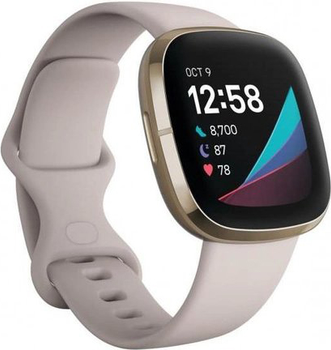 Smartwatch Fitbit Sense Lunar White / Soft Gold (FB512GLWT)