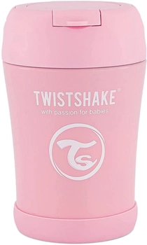 Termos na jedzenie dla dzieci Twistshake 350 ml Różowy z łyżeczką (7350083127495)