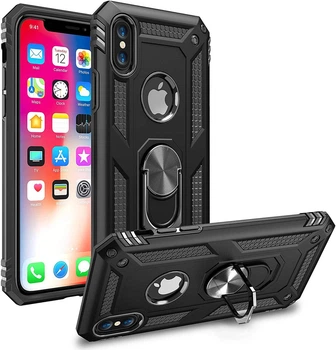 Чехол Shield для Iphone X бампер противоударный с подставкой Black