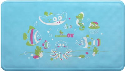 Детский резиновый коврик для ванны Kinderenok M Голубой с рисунком ('071115)