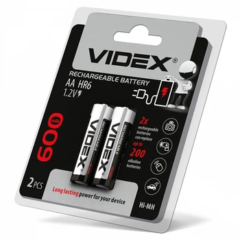 Акумулятор VIDEX HR6/AA 600mAh 1.2V (HR6/600/2DB) blister