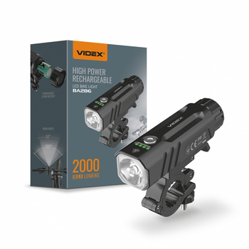 Велосипедний ліхтар (велофара) VIDEX VLF-BA286 2000Lm 5000K IP68 (Li-ion 21700 або 18650 4000mAh змінний)