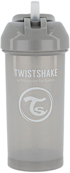 Чашка-непроливайка Twistshake із силіконовою трубочкою 360 мл 6міс.+ Сіра (7350083126801)