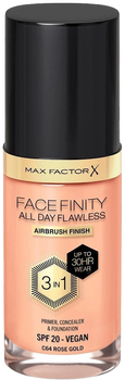 Podkład matujący Max Factor Facefinity All Day Flawless 3 w 1 C64 Rose Gold 30 ml (3616303999438)