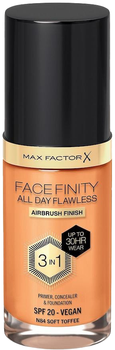 Podkład matujący Max Factor Facefinity All Day Flawless 3 w 1 N84 Soft Toffee 30 ml (3616303999544)