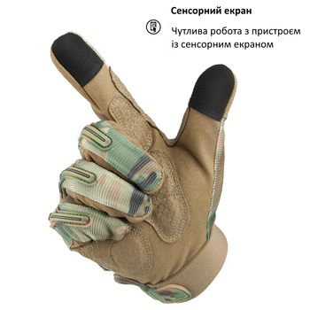 Перчатки Тактические с Пальцами Порезозащитные Противоскользящие ClefersTac Fury размер L - Мультикам (60230781L)