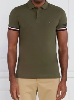 Koszulka polo męska Tommy Hilfiger Slim Fit MW0MW31549 2XL Khaki (8720644203279)