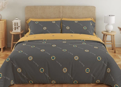 Комплект постельного белья ТЕП Soft dreams Grey and Orange (Серый и оранжевый) евро 200х220