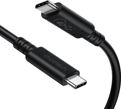 Кабель Choetech USB 4.0 Thunderbolt Type-C M - M 0.8 м Gen 3 100 Вт 40 Gbps 8K 60 Гц Чорний (XCC-1028)