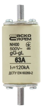 Предохранитель ножевой с плавкой вставкой NH 00 63A gG АСКО (A0050010013)