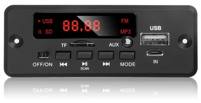 Аудиоплеер автомобильный 6-12В с Bluetooth 5.0 усилителем 2х25Вт - USB, MP3, WAV, APE, FLAC, FM, AUX, TF