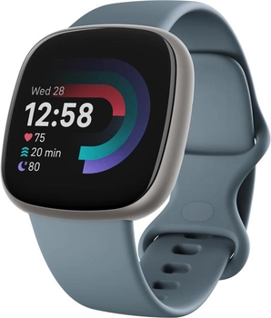 Smartwatch Fitbit Versa 4 Waterfall Blue/Platinum (FB523SRAG)