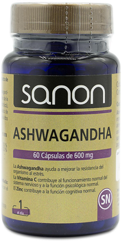 Дієтична добавка Sanon Ashwagandha De 600 мг 60 капсул (8436556087363)