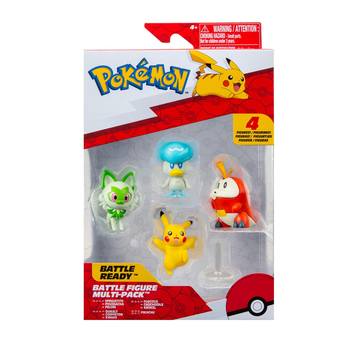 Figurki Jazwares Pokemon bitewne First Partner Pokémon Set - Generatia IX (Fuecoco, Sprigatito, Quaxly, Pikachu) (PKW3402) (191726507185)