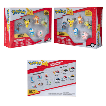 Figurki Jazwares Pokemon bitewne Multipack (Pichu, Deino, Jigglypuff, Turtwig, Piplup, Chimchar) Seria 5 (PKW3061) (191726481409)