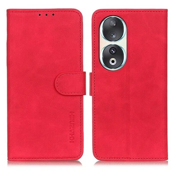Чехол-книжка с застежкой KHAZNEH Retro Wallet для Honor 90 - Red