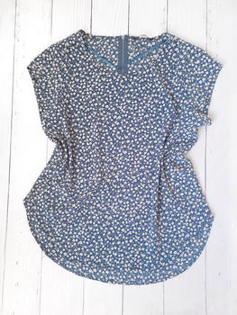 Блуза в цветы с молнией сзади Only Синяя 11205 2XL (50)
