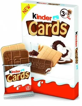 Печенье Kinder Cards 3 упаковки по 2 шт 76 г